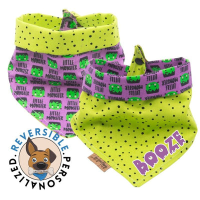 Dog bandana Monstrous Mint Dog Bandana | Embroidered and Vinyl Reversible Accessory - Life for Pawz - Reversible Dog Bandana