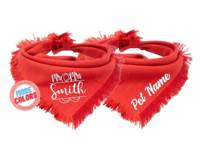 Dog bandana Mr and Mrs. Smith Wedding Dog Bandana - Reversible Accessory - Life for Pawz - Flannel Dog Bandana