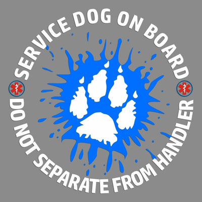 Paw Print Service Dog on Board Clear Stickers - Life for Pawz