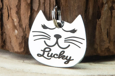 Dog bandana Personalized Cat Face ID Tags | Stylish & Safe | Premium Quality Laser Engraved Stainless Steel | Quick Shipping - Life for Pawz -