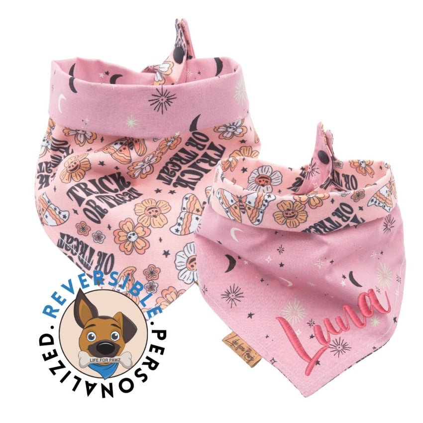 Dog bandana Petal Bloom DOG BANDANA | Embroidered and Vinyl Reversible Accessory - Life for Pawz - Reversible Dog Bandana