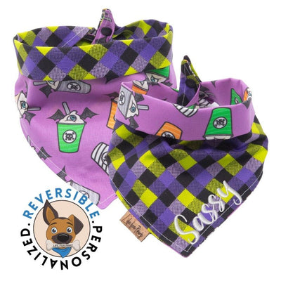 Dog bandana Spookysips Dog Bandana | Embroidered and Vinyl Reversible Accessory - Life for Pawz - Reversible Dog Bandana