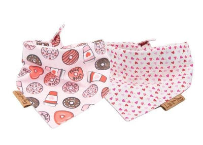 Valentines day Donuts and Coffee - Reversible Dog Bandana - Life for Pawz