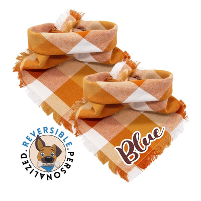 Dog bandana Winter-Ready Flannel Pet Bandana with Personalization I Reversible Pet Accessory - Life for Pawz - Flannel Dog Bandana